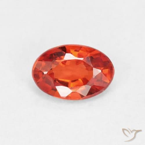 0.53ct Natural Reddish Orange Sapphire, Oval Cut, 5.8x4 mm
