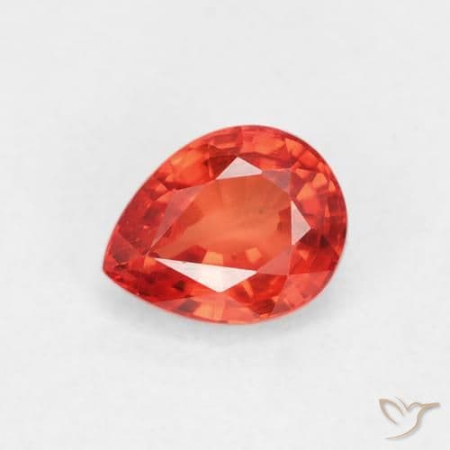 0.55ct Natural Medium Red Sapphire, Pear Shape, 5.3x4.1 mm