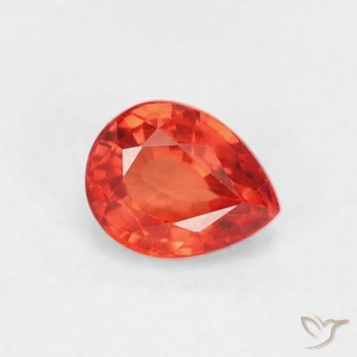 0.55ct Natural Medium Red Sapphire, Pear Shape, 5.3x4.1 mm