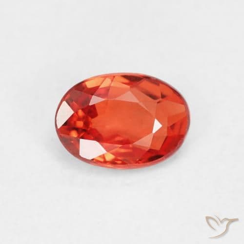 0.61ct Natural Reddish Orange Sapphire, Oval Cut, 6x5.2 mm