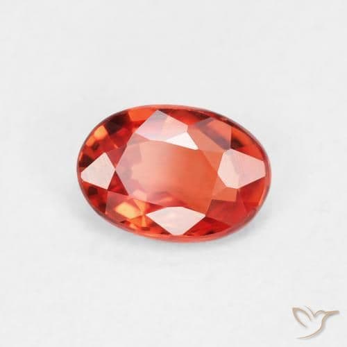 0.61ct Natural Reddish Orange Sapphire, Oval Cut, 6x5.2 mm