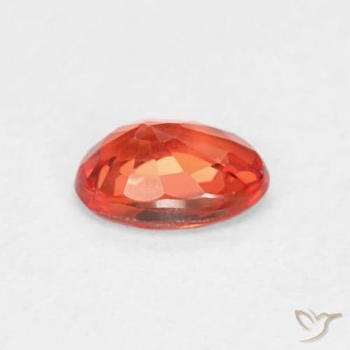 0.61ct Natural Reddish Orange Sapphire, Oval Cut, 6x5.2 mm