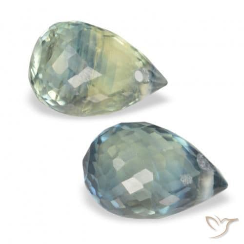 1.74ct Natural Grayish Green Sapphire, Briolette, 6.2x4.1 mm