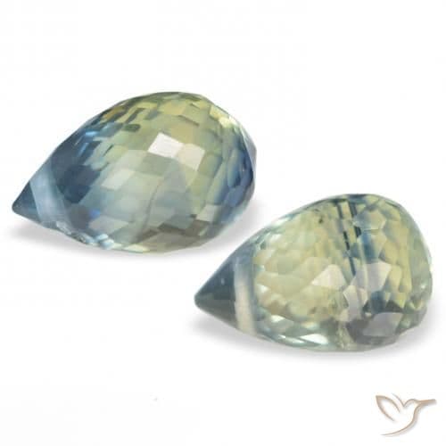 1.74ct Natural Grayish Green Sapphire, Briolette, 6.2x4.1 mm