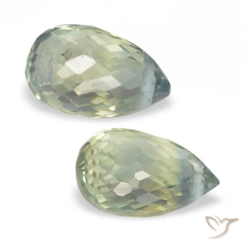 1.44ct Natural Light Green Sapphire, Briolette, 5.8x3.8 mm