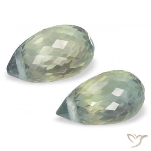 1.44ct Natural Light Green Sapphire, Briolette, 5.8x3.8 mm