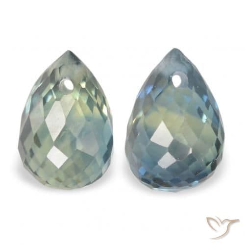 1.50ct Natural Blue-Green Sapphire, Briolette, 5.5x3.9 mm