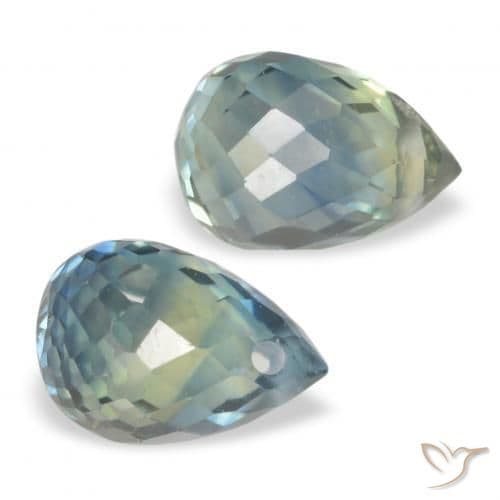 1.50ct Natural Blue-Green Sapphire, Briolette, 5.5x3.9 mm