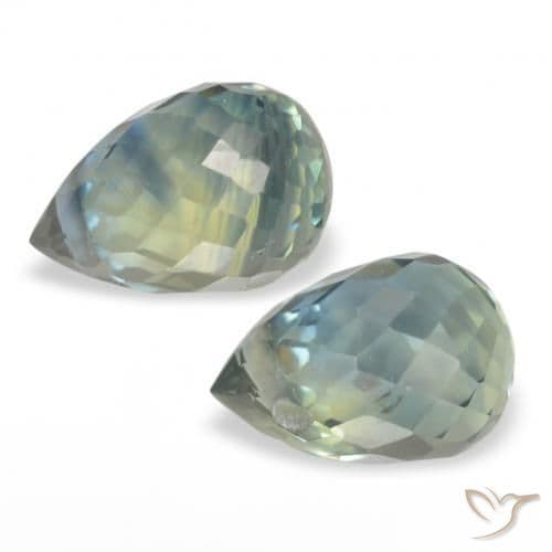 1.50ct Natural Blue-Green Sapphire, Briolette, 5.5x3.9 mm