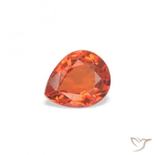 0.36ct Natural Medium Orange Sapphire, Pear Shape, 4.8x4 mm