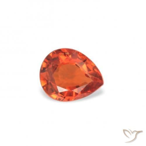 0.36ct Natural Medium Orange Sapphire, Pear Shape, 4.8x4 mm