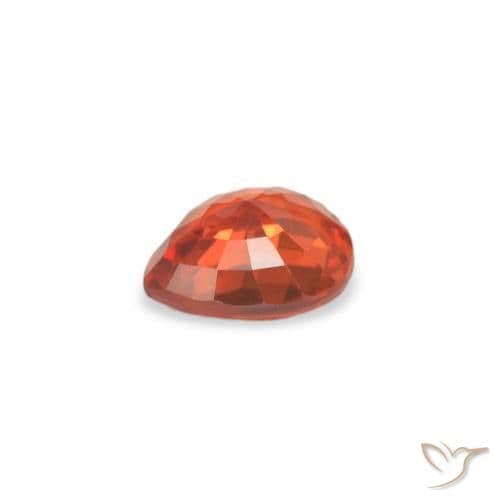 0.36ct Natural Medium Orange Sapphire, Pear Shape, 4.8x4 mm