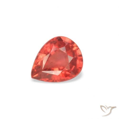 0.42ct Natural Intense Red Sapphire, Pear Shape, 5.2x4.1 mm