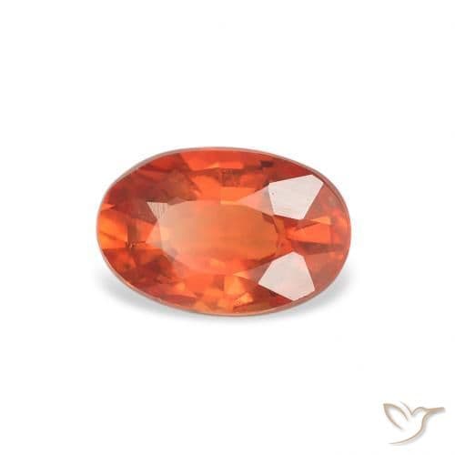 0.70ct Natural Fire Orange Sapphire, Oval Cut, 6.1x4 mm