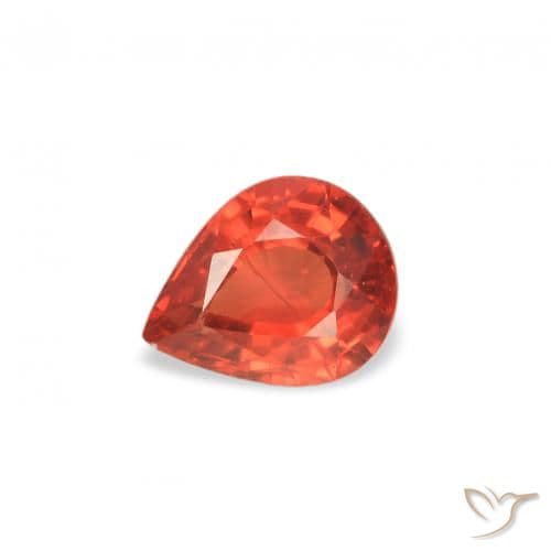 0.46ct Natural Medium Red Sapphire, Pear Shape, 5.2x4.1 mm