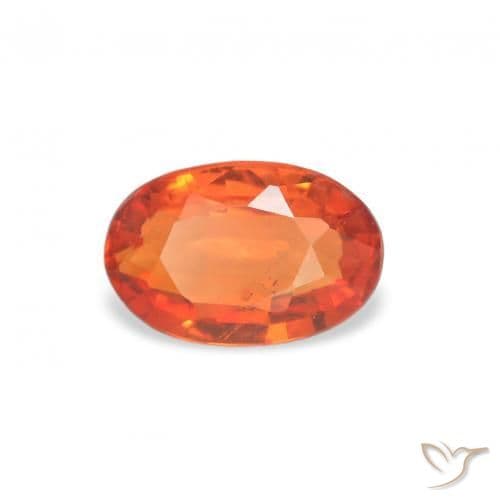 0.54ct Natural Medium Orange Sapphire, Oval Cut, 6.1x4 mm