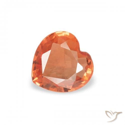 0.34ct Medium Orange Sapphire, Heart Shape, 4.5x4.5 mm
