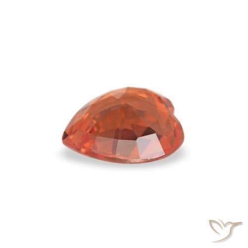 0.34ct Medium Orange Sapphire, Heart Shape, 4.5x4.5 mm