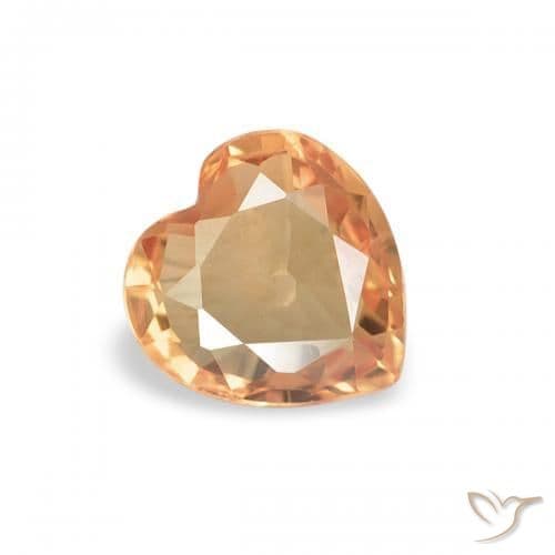 0.39ct Medium Orange Sapphire, Heart Shape, 4.8x4.6 mm