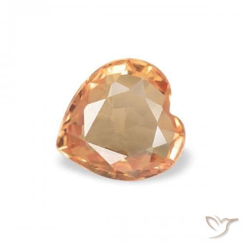 0.39ct Medium Orange Sapphire, Heart Shape, 4.8x4.6 mm