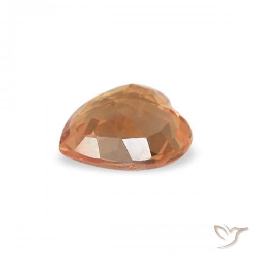 0.39ct Medium Orange Sapphire, Heart Shape, 4.8x4.6 mm