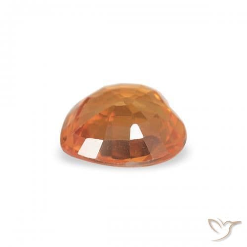 0.38ct Natural Deep Orange Sapphire, Heart Shape, 4.7x4.6 mm