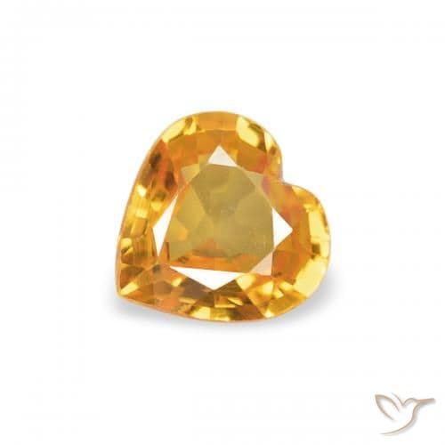 0.33ct Deep Orange-Gold Sapphire, Heart Shape, 4.5x4.5 mm