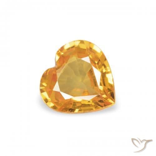 0.33ct Deep Orange-Gold Sapphire, Heart Shape, 4.5x4.5 mm