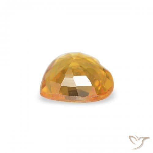 0.33ct Deep Orange-Gold Sapphire, Heart Shape, 4.5x4.5 mm