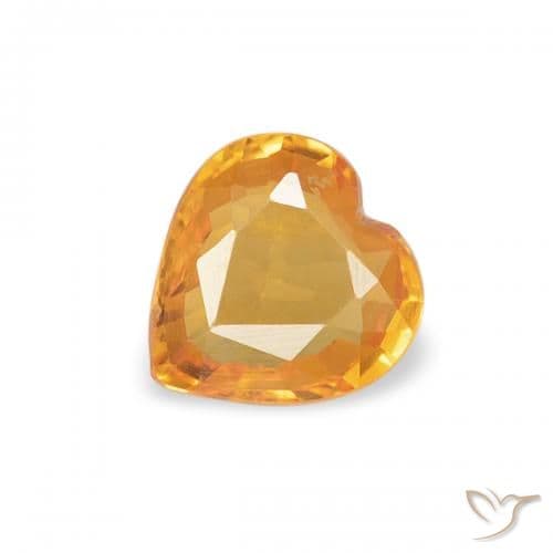 0.37ct Natural Gold Sapphire, Heart Shape, 4.7x4.6 mm