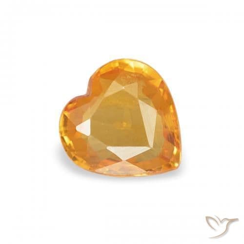 0.37ct Natural Gold Sapphire, Heart Shape, 4.7x4.6 mm
