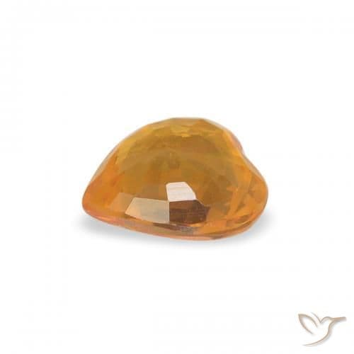 0.37ct Natural Gold Sapphire, Heart Shape, 4.7x4.6 mm
