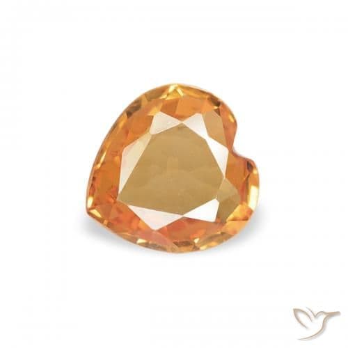 0.32ct Bright Orange Sapphire, Heart Shape, 4.6x4.4 mm