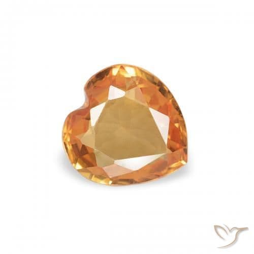 0.32ct Bright Orange Sapphire, Heart Shape, 4.6x4.4 mm