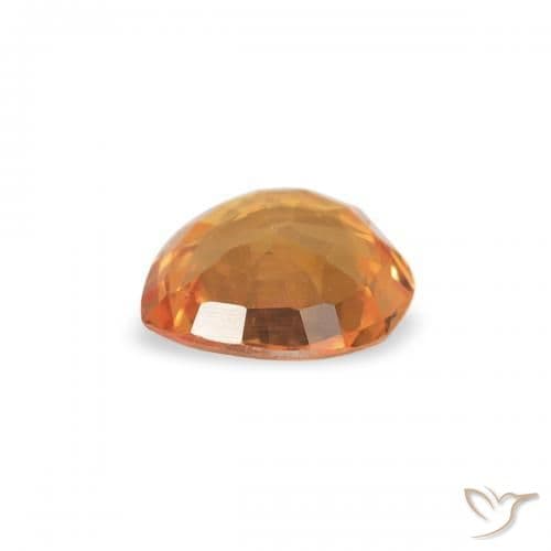 0.32ct Bright Orange Sapphire, Heart Shape, 4.6x4.4 mm