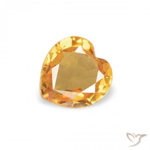 0.37ct Dark Orange-Gold Sapphire, Heart Shape, 4.5x4.3 mm