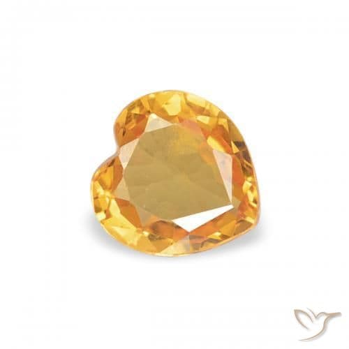 0.37ct Dark Orange-Gold Sapphire, Heart Shape, 4.5x4.3 mm