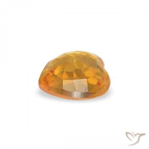 0.37ct Dark Orange-Gold Sapphire, Heart Shape, 4.5x4.3 mm