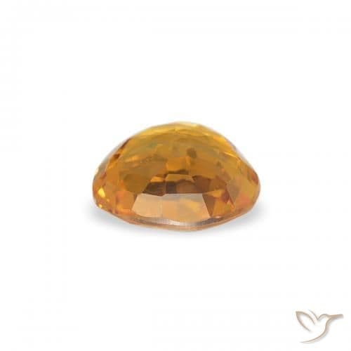 0.34ct Deep Orange-Gold Sapphire, Heart Shape, 4.5x4.3 mm