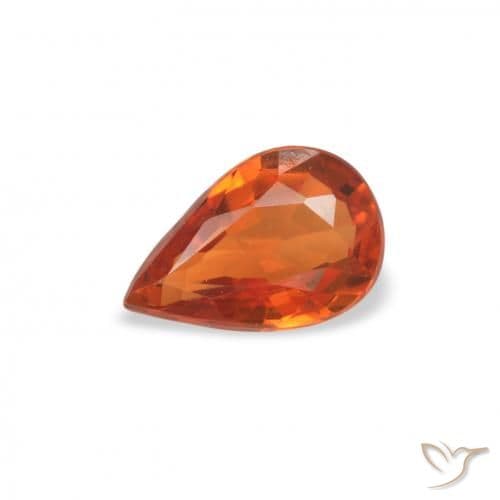 0.49ct Natural Fire Orange Sapphire, Pear Shape, 6.1x4 mm