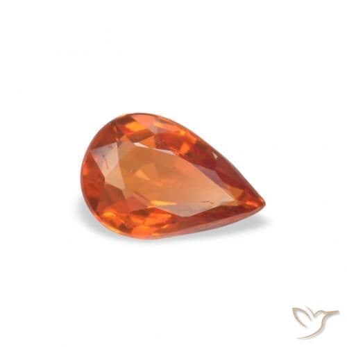0.49ct Natural Fire Orange Sapphire, Pear Shape, 6.1x4 mm