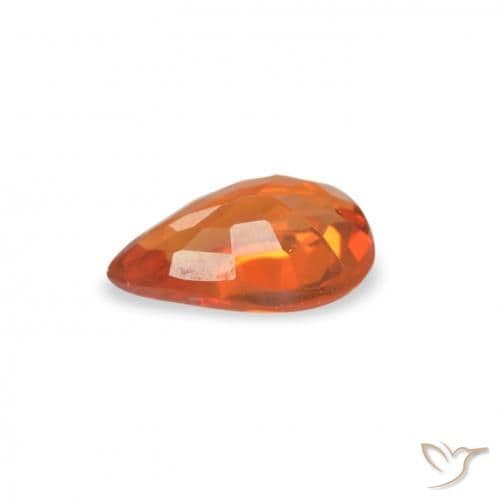 0.49ct Natural Fire Orange Sapphire, Pear Shape, 6.1x4 mm