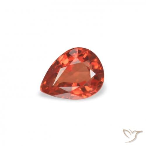 0.75ct Natural Fire Red Sapphire, Pear Shape, 5.1x3.8 mm