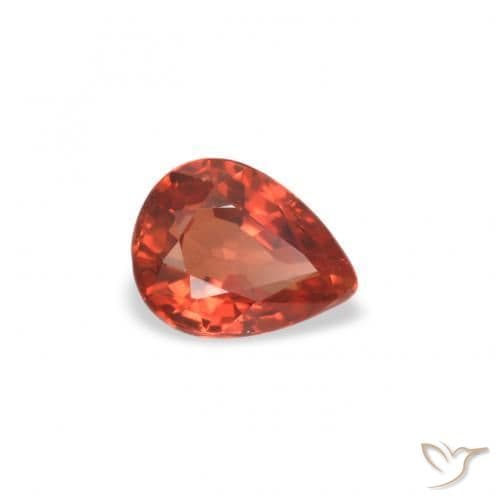 0.39ct Natural Medium Red Sapphire, Pear Shape, 5x3.9 mm