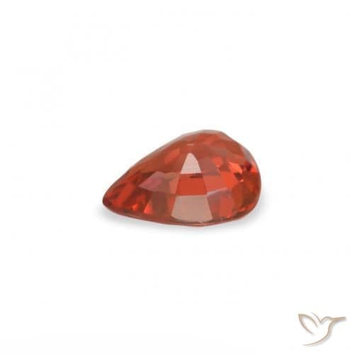 0.39ct Natural Medium Red Sapphire, Pear Shape, 5x3.9 mm