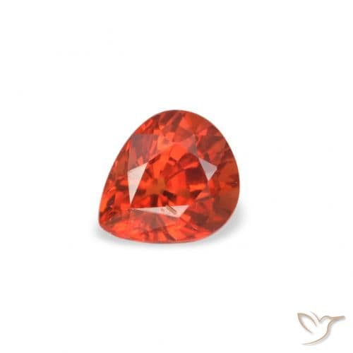 0.45ct Bright Crimson Red Sapphire, Pear Shape, 4.8x4.1 mm