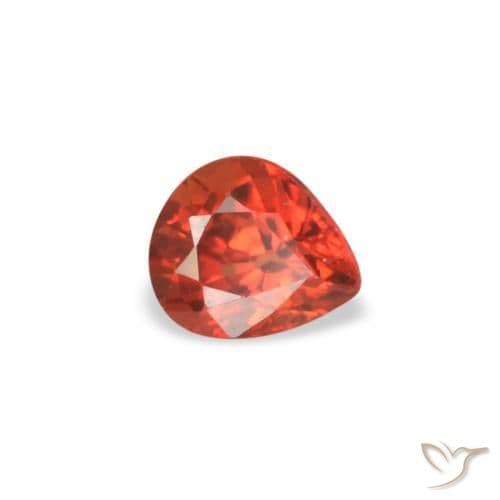 0.45ct Bright Crimson Red Sapphire, Pear Shape, 4.8x4.1 mm