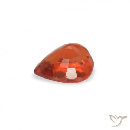0.52ct Reddish Orange Sapphire, Pear Shape, 5.1x4.2 mm