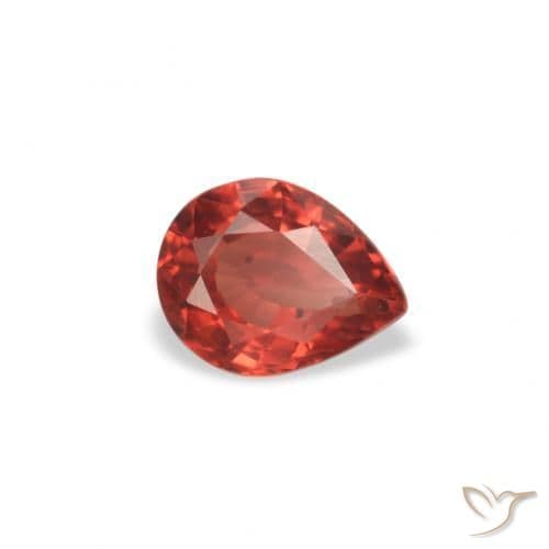0.45ct Bright Crimson Red Sapphire, Pear Shape, 5.2x4 mm