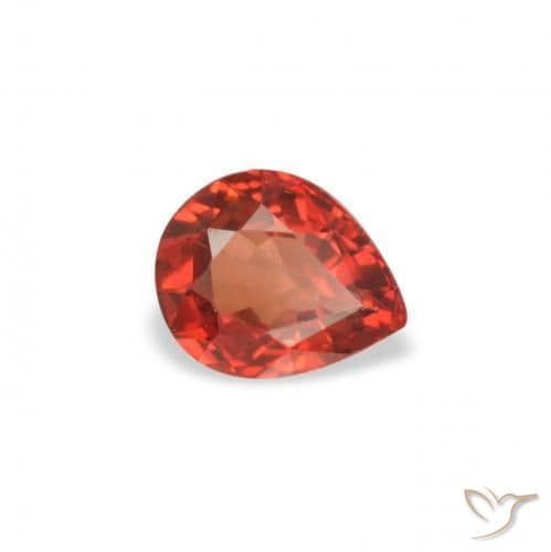 0.42ct Natural Bright Red Sapphire, Pear Shape, 5.1x4.1 mm